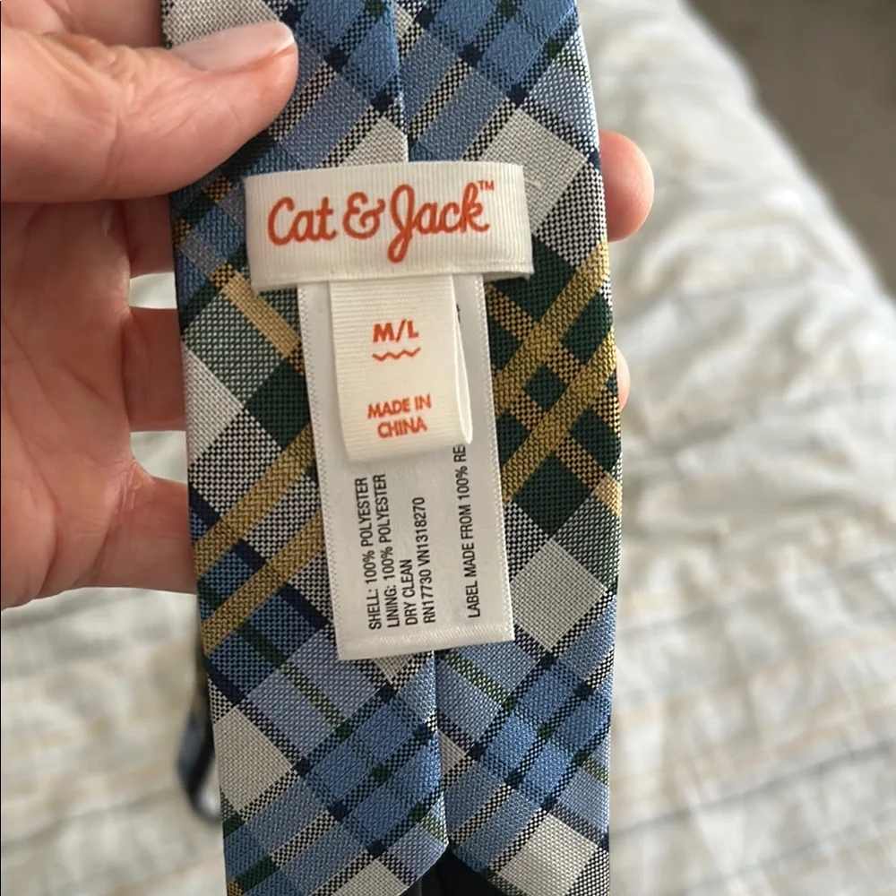 Plaid Tie in Blue and Green
